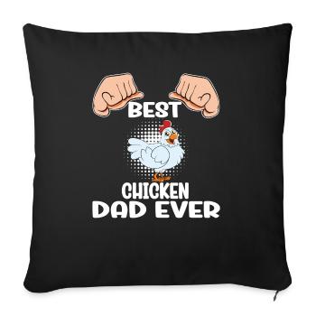 Funny Chicken Saying Chicken - Sofa pillowcase 17,3'' x 17,3'' (45 x 45 cm) - black - Front