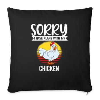 Funny Chicken Saying Chicken - Sofa pillowcase 17,3'' x 17,3'' (45 x 45 cm) - black - Front