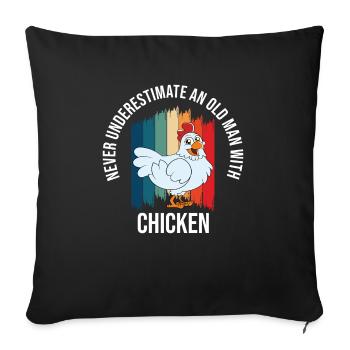 Funny Chicken Saying Chicken - Sofa pillowcase 17,3'' x 17,3'' (45 x 45 cm) - black - Front