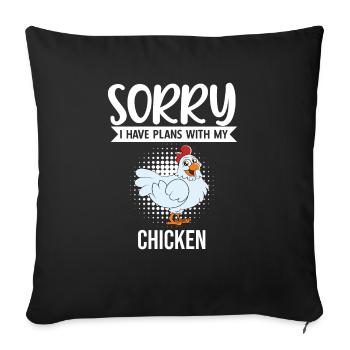 Funny Chicken Saying Chicken - Sofa pillowcase 17,3'' x 17,3'' (45 x 45 cm) - black - Front