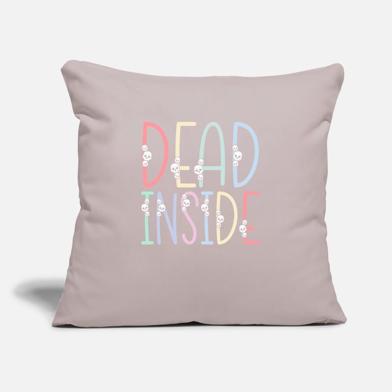 Dead Inside Sarcastic Gothic Skeleton Halloween Sofa pillowcase 17,3'' x 17,3'' (45 x 45 cm)