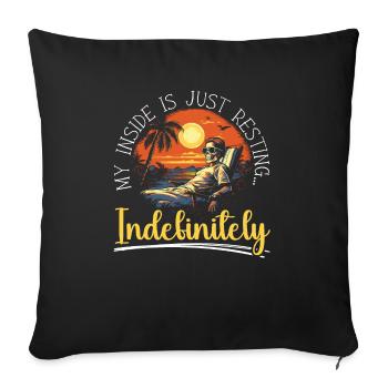 Dead Inside Sarcastic Gothic Skeleton Halloween - Sofa pillowcase 17,3'' x 17,3'' (45 x 45 cm) - black - Front