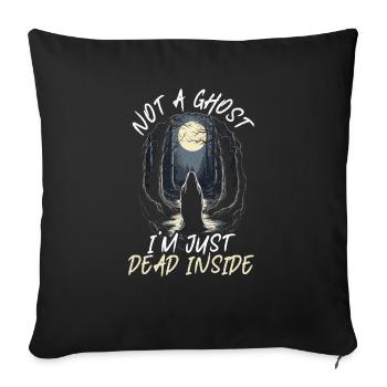 Dead Inside Sarcastic Gothic Skeleton Halloween - Sofa pillowcase 17,3'' x 17,3'' (45 x 45 cm) - black - Front