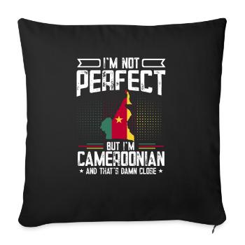 Flag of Cameroon Cameroon - Sofa pillowcase 17,3'' x 17,3'' (45 x 45 cm) - black - Front