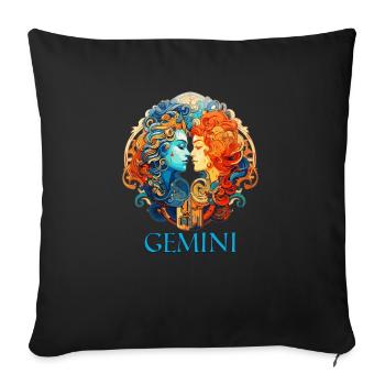 Embrassez votre identité gémeaux: Zodiaque Gémeaux - Housse de coussin décorative 45 x 45 cm - noir - Devant