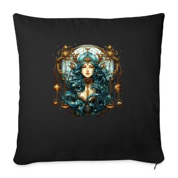 Cool Zodiac Sign Libra Design pour les femmes et les hommes - Housse de coussin décorative 45 x 45 cm - noir - Devant