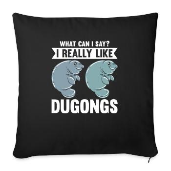 Dugong Manatees Manatee - Sofa pillowcase 17,3'' x 17,3'' (45 x 45 cm) - black - Front
