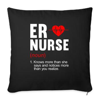 Funny Nurse Gifts - Sofa pillowcase 17,3'' x 17,3'' (45 x 45 cm) - black - Front