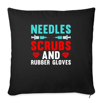 Funny Nurse Gifts - Sofa pillowcase 17,3'' x 17,3'' (45 x 45 cm) - black - Front