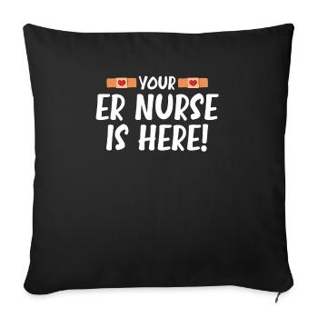 Funny Nurse Gifts - Sofa pillowcase 17,3'' x 17,3'' (45 x 45 cm) - black - Front