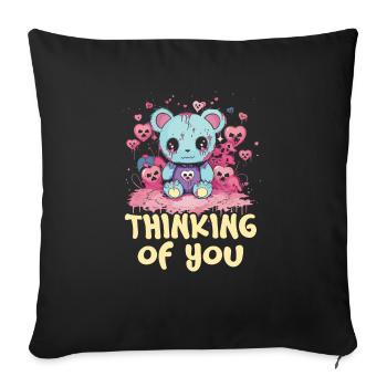 Pastel Goth Lover Kawaii Emo Soft Grunge Esthétique - Housse de coussin décorative 45 x 45 cm - noir - Devant