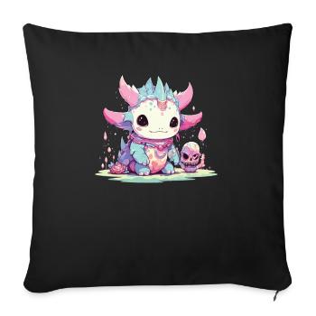Pastel Goth Lover Soft Grunge Axolotl Aesthetic - Sofa pillowcase 17,3'' x 17,3'' (45 x 45 cm) - black - Front