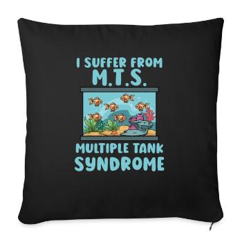 Aquarium Fish Gift - Sofa pillowcase 17,3'' x 17,3'' (45 x 45 cm) - black - Front