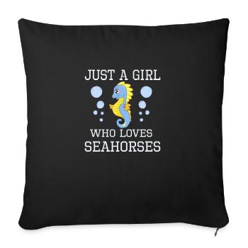 Aquarium Fish Gift - Sofa pillowcase 17,3'' x 17,3'' (45 x 45 cm) - black - Front
