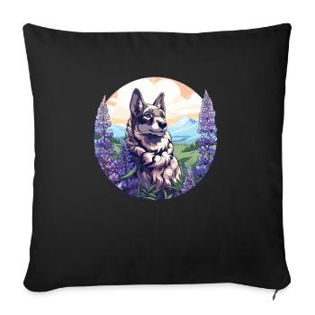 Texas Bluebonnet with Floral Spring Texas - Sofa pillowcase 17,3'' x 17,3'' (45 x 45 cm) - black - Front