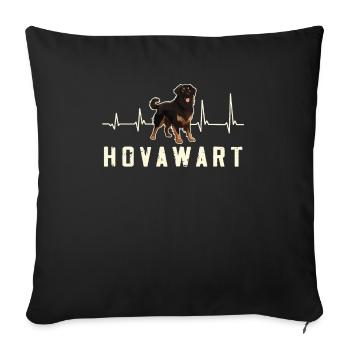 Herzschlag Hovawart besitzer Bauernhund - Sofakissenbezug 45 x 45 cm - Schwarz - Vorne