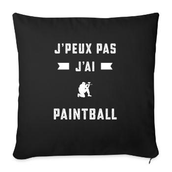 je peux pas j'ai paintball tireur cadeau - Housse de coussin décorative 45 x 45 cm - noir - Devant