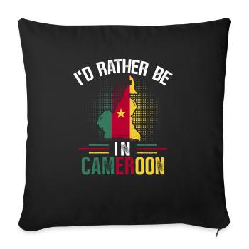 Kamerun Flagge Kamerun - Sofakissenbezug 45 x 45 cm - Schwarz - Vorne