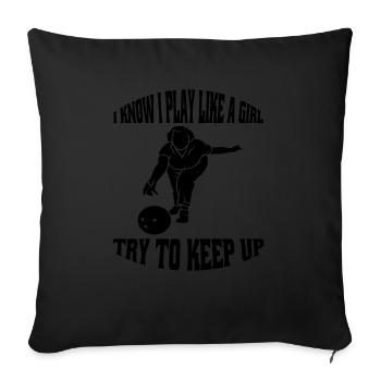 Bowling Skittles Bowler Bowling Club Bowling Club - Sofa pillowcase 17,3'' x 17,3'' (45 x 45 cm) - black - Front