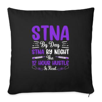 12 Hours of Hustle and Bustle - State Tested - Sofa pillowcase 17,3'' x 17,3'' (45 x 45 cm) - black - Front