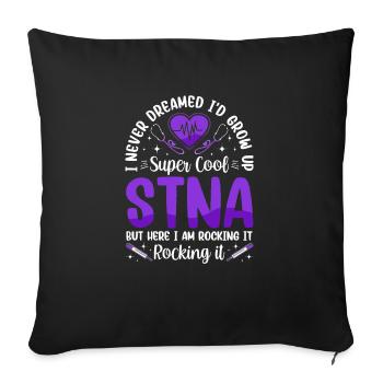 I never dreamed - STNA State tested the - Sofa pillowcase 17,3'' x 17,3'' (45 x 45 cm) - black - Front