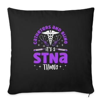 Catheters and Biling - STNA State Tested Nursing - Sofa pillowcase 17,3'' x 17,3'' (45 x 45 cm) - black - Front
