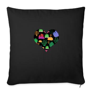 Aquarium Fish Gift - Sofa pillowcase 17,3'' x 17,3'' (45 x 45 cm) - black - Front