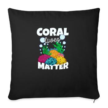 Aquarium Fish Gift - Sofa pillowcase 17,3'' x 17,3'' (45 x 45 cm) - black - Front