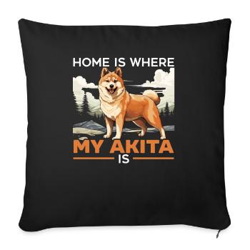 Akita Dog Lover Japanese Pup Breed Pet Owner Puppy - Sofa pillowcase 17,3'' x 17,3'' (45 x 45 cm) - black - Front