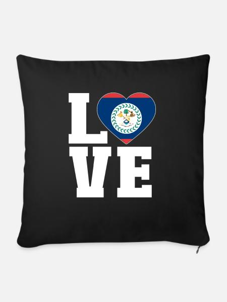 Belize Flagge Belizer - Sofakissenbezug 45 x 45 cm - Schwarz