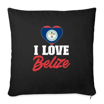 Belize Flagge Belizer - Sofakissenbezug 45 x 45 cm - Schwarz - Vorne