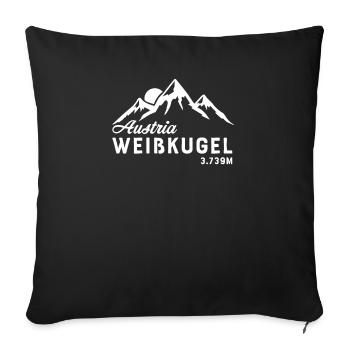 Montagne Weißkugel I en Autriche pour les randonneurs - Housse de coussin décorative 45 x 45 cm - noir - Devant