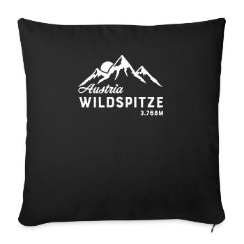 Wildspitze I Berg in Österreich für Wanderer - Sofakissenbezug 45 x 45 cm - Schwarz - Vorne