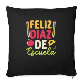 Feliz 100 Dias De Escuela Spanisch Happy 100th Day - Sofakissenbezug 45 x 45 cm - Schwarz - Vorne