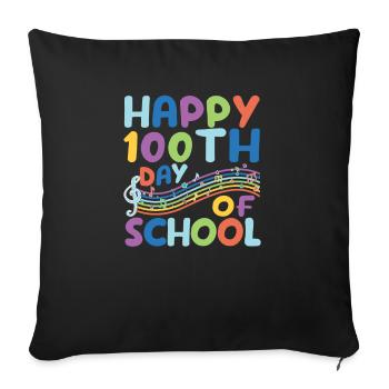 100e jour d’école, professeur de musique, musicien - Housse de coussin décorative 45 x 45 cm - noir - Devant
