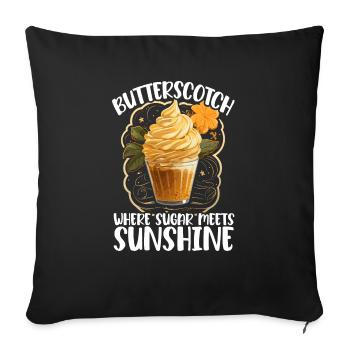 Butterscotch Sweet Caramel Food Foodie Butter - Sofa pillowcase 17,3'' x 17,3'' (45 x 45 cm) - black - Front
