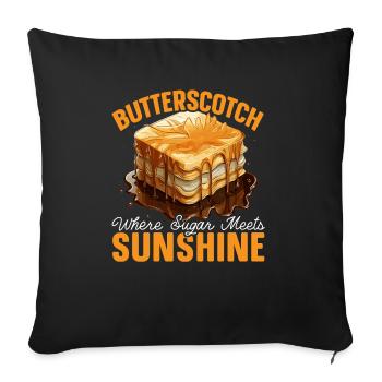 Butterscotch Sweet Caramel Food Foodie Butter - Sofa pillowcase 17,3'' x 17,3'' (45 x 45 cm) - black - Front
