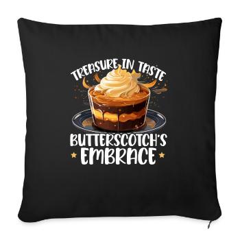 Butterscotch Sweet Caramel Food Foodie Butter - Sofa pillowcase 17,3'' x 17,3'' (45 x 45 cm) - black - Front