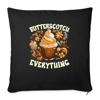 Butterscotch Sweet Caramel Food Foodie Butter - Sofa pillowcase 17,3'' x 17,3'' (45 x 45 cm) - black - Front