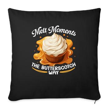 Butterscotch Sweet Caramel Food Foodie Butter - Sofa pillowcase 17,3'' x 17,3'' (45 x 45 cm) - black - Front