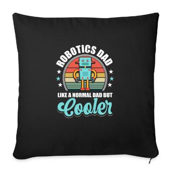 Vintage Droid Builder Robotics Dad Father Retro - Sofa pillowcase 17,3'' x 17,3'' (45 x 45 cm) - black - Front