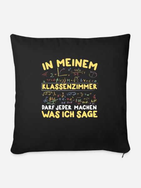 Lehrer Lehrerin Schule Klassenzimmer - Sofakissenbezug 45 x 45 cm - Schwarz