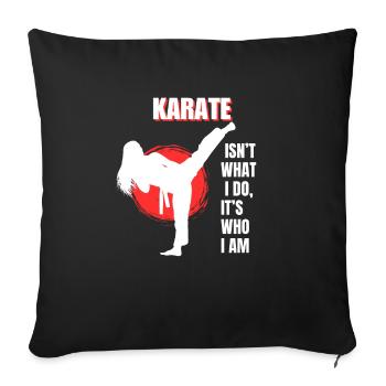 Karate Quote Design inspirant pour Karaté-ka - Housse de coussin décorative 45 x 45 cm - noir - Devant