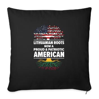 Litauisch Amerikanischer Patriot USA Gewachsen - Sofakissenbezug 45 x 45 cm - Schwarz - Vorne