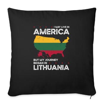 Litauisch Amerikanischer Patriot USA Gewachsen - Sofakissenbezug 45 x 45 cm - Schwarz - Vorne