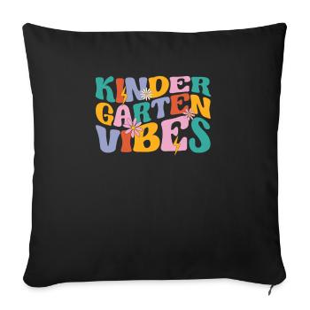Kindergarten Vibes Youth Kids Crew Retro First - Housse de coussin décorative 45 x 45 cm - noir - Devant