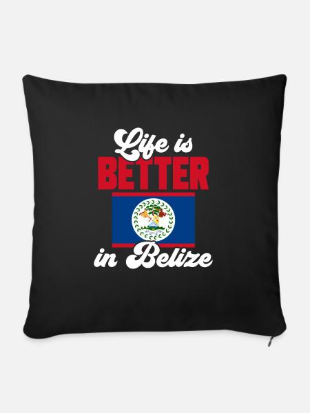 Belize Flagge Belizer - Sofakissenbezug 45 x 45 cm - Schwarz