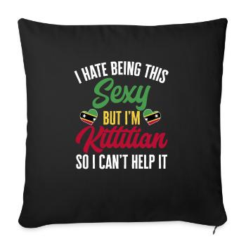 Flag of Saint Kitts and Nevis - Sofa pillowcase 17,3'' x 17,3'' (45 x 45 cm) - black - Front