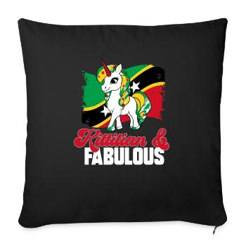 Drapeau de Saint-Kitts-et-Nevis - Housse de coussin décorative 45 x 45 cm - noir - Devant