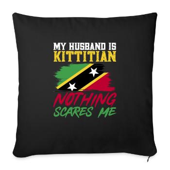 Flag of Saint Kitts and Nevis - Sofa pillowcase 17,3'' x 17,3'' (45 x 45 cm) - black - Front